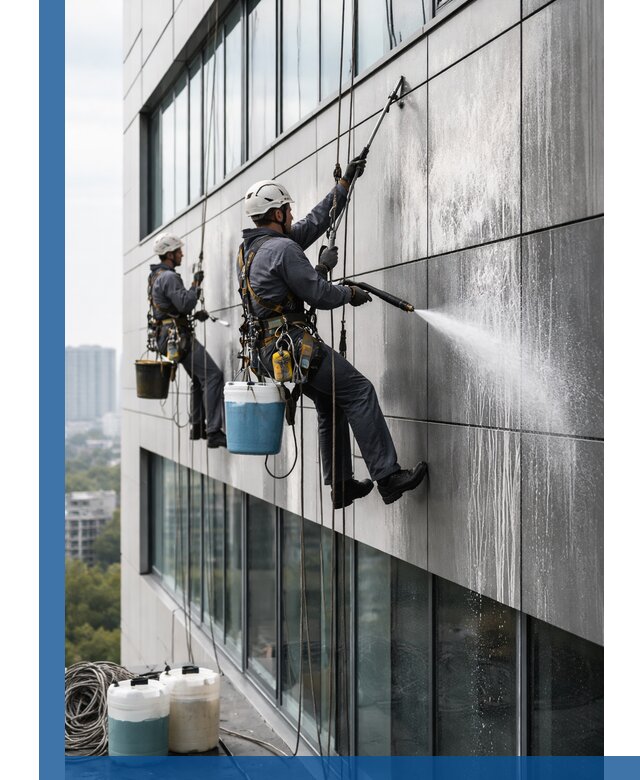 Профессиональная мойка вентилируемых фасадов в Реутове