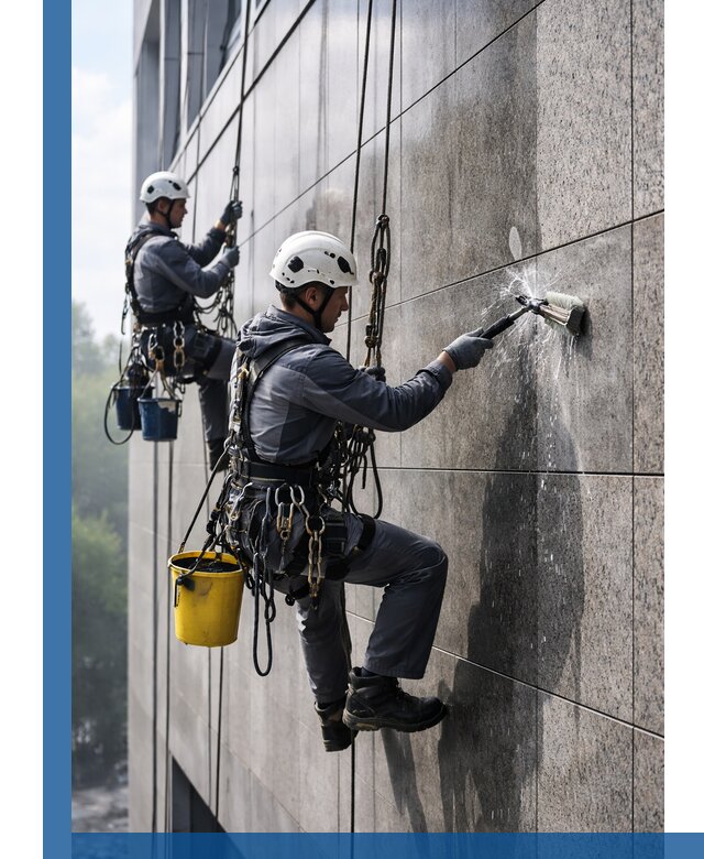 Профессиональная мойка фасада из керамогранита в Реутове