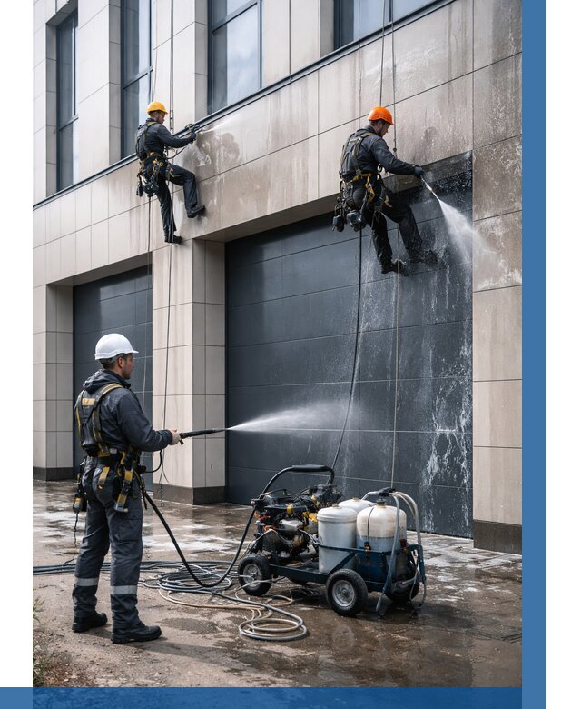 Послестроительная мойка фасада в Реутове от 312 р. | ВЫСОТНИК-Ртв