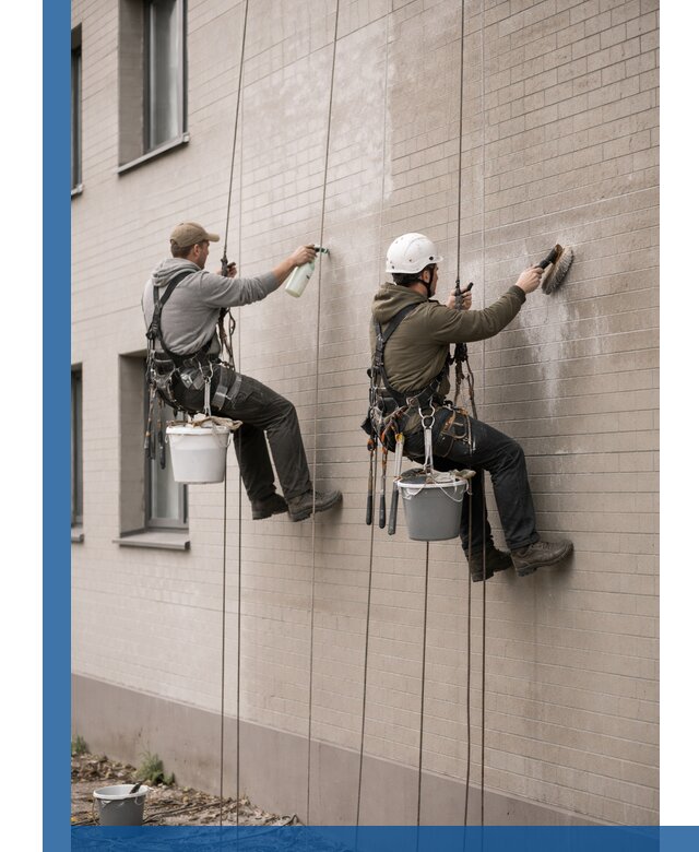 Удаление высолов с фасада зданий в Реутове без повреждений и следов