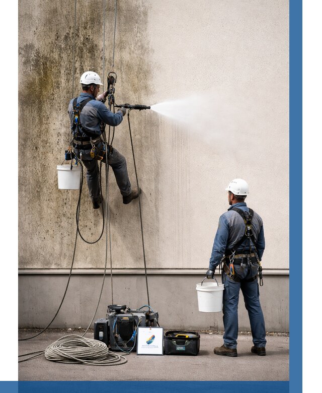 Очистка фасада от плесени в Реутове от 312 р. | ВЫСОТНИК-Ртв