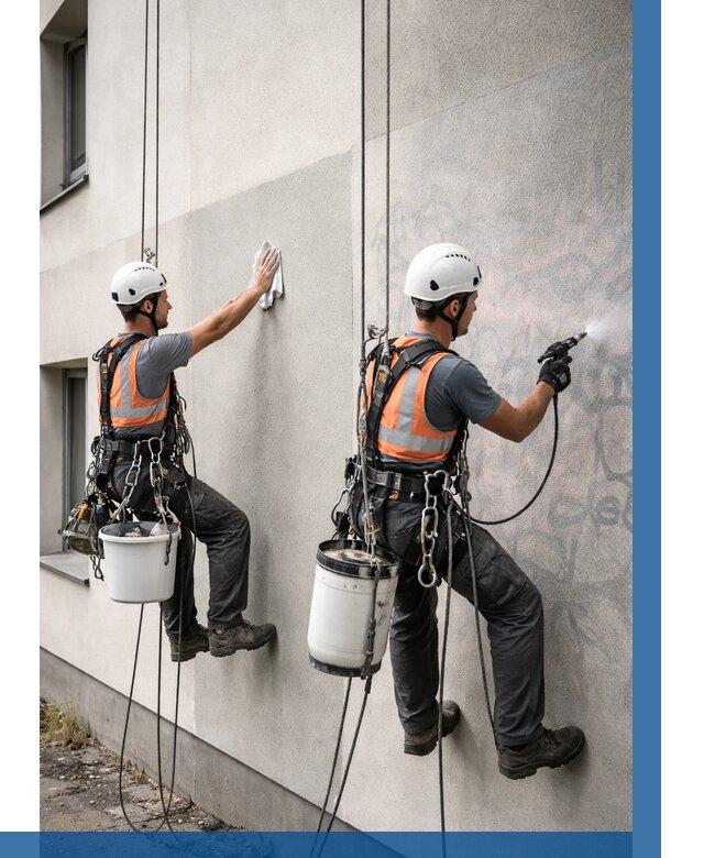 Антиграффити покрытие фасада в Реутове от 624 р. | ВЫСОТНИК-Ртв