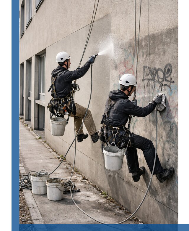 Антиграффити покрытие фасада с защитой от надписей в Реутове