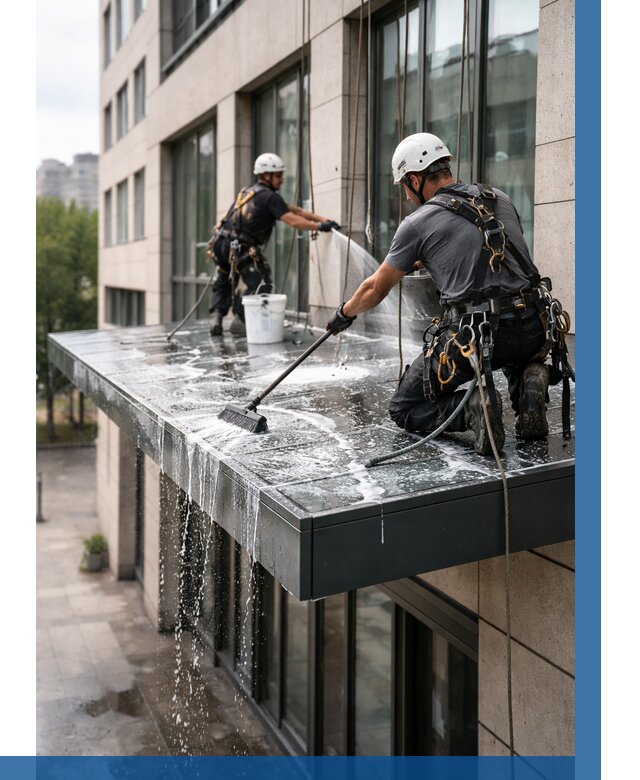 Мойка козырьков и навесов в Реутове от 3642 р. | ВЫСОТНИК-Ртв