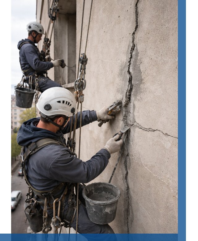 Заделка трещин на фасаде в Реутове от 937 р. | ВЫСОТНИК-Ртв