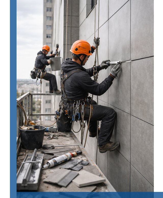 Профессиональный ремонт фасада из керамогранита в Реутове