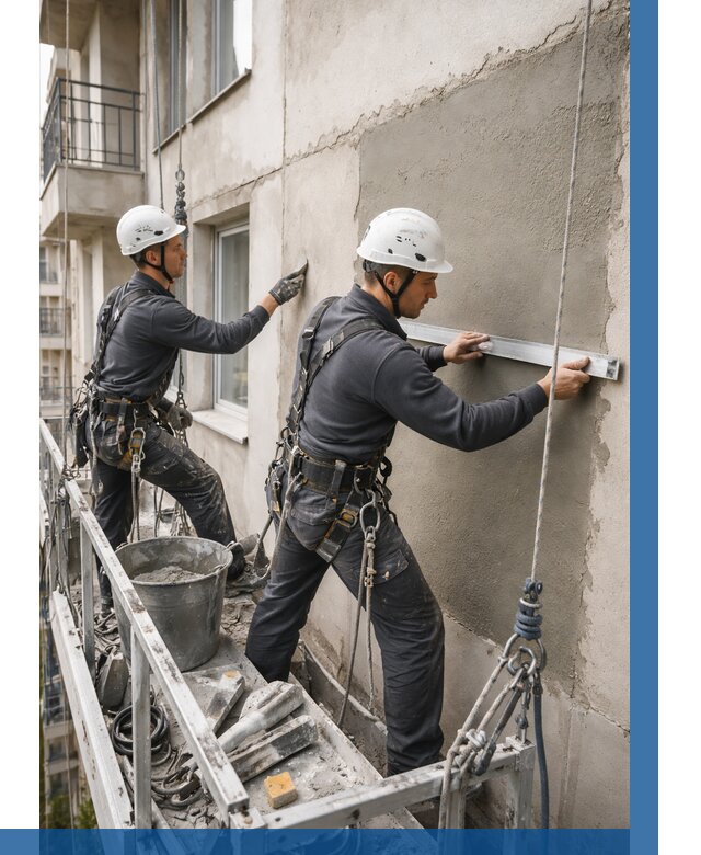 Штукатурка фасада на высоте в Реутове от 937 р. | ВЫСОТНИК-Ртв