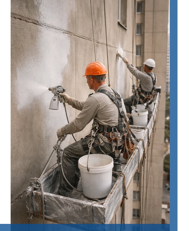 Грунтовка фасада на высоте в Реутове от 125 р. | ВЫСОТНИК-Ртв