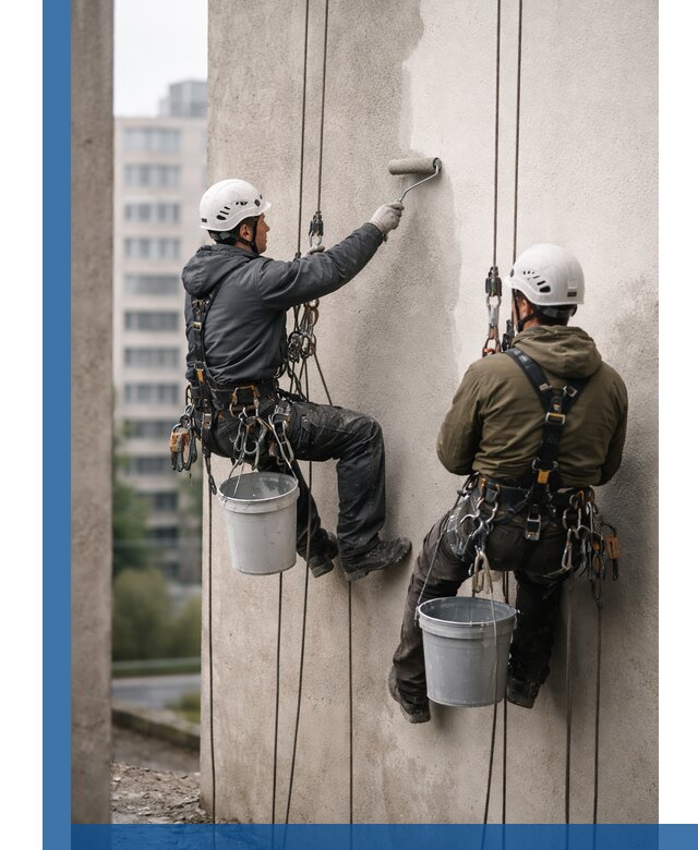 Покраска фасадов высотными альпинистами в Реутове с гарантией