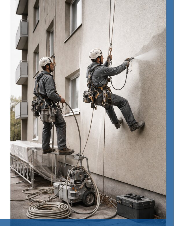 Безвоздушная покраска фасада в Реутове от 229 р/м² | ВЫСОТНИК-Ртв