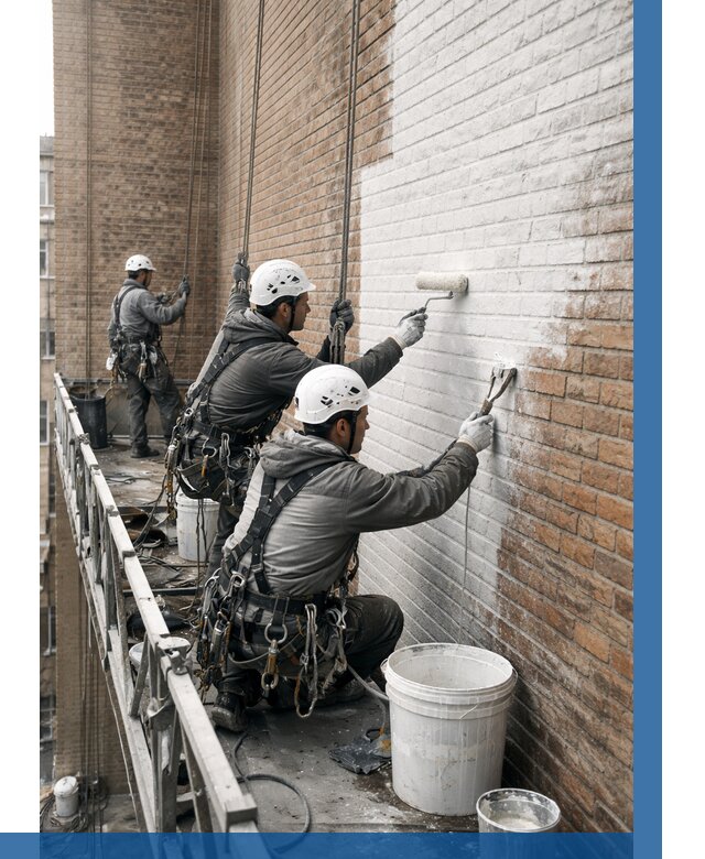 Покраска кирпичного фасада в Реутове от 364 р. | ВЫСОТНИК-Ртв