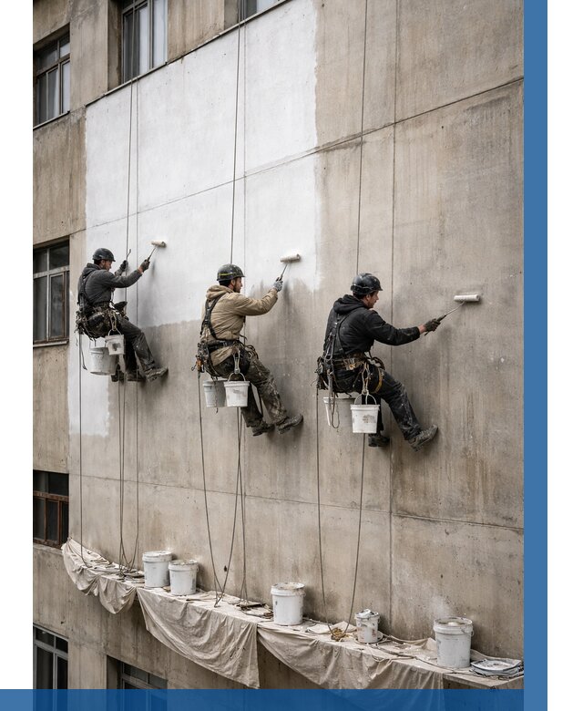 Покраска бетонного фасада в Реутове от 364 р за м2 | ВЫСОТНИК-Ртв