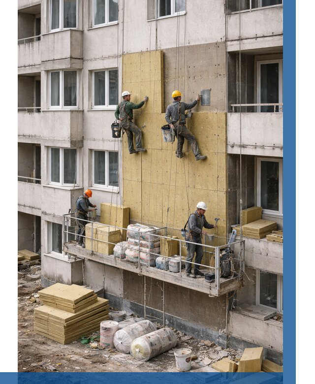 Утепление фасада минватой в Реутове от 1561 р. | ВЫСОТНИК-Ртв