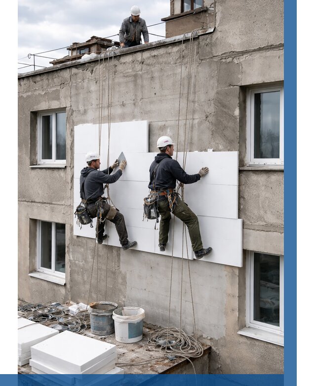 Утепление фасада пенополистиролом в Реутове от 1873 р. | ВЫСОТНИК-Ртв