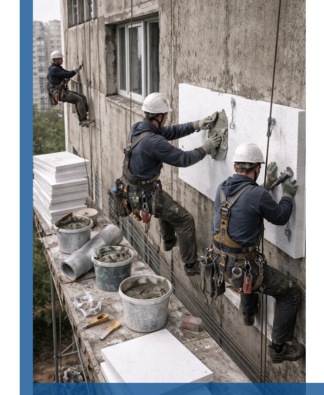 Утепление фасада пенополистиролом в Реутове под ключ