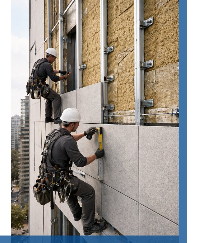 Монтаж вентилируемого фасада в Реутове от 3642 р. | ВЫСОТНИК-Ртв