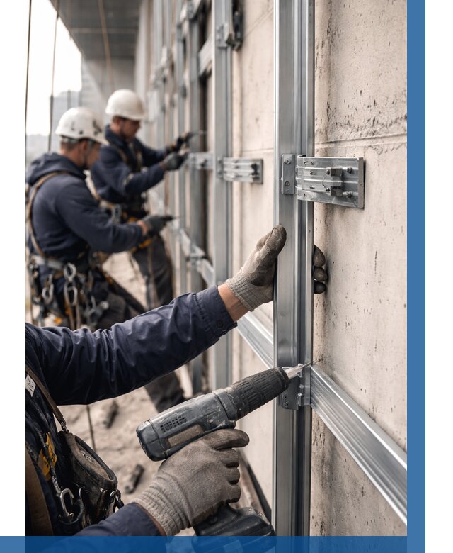 Монтаж подсистемы вентфасада в Реутове от 885 р. | ВЫСОТНИК-Ртв