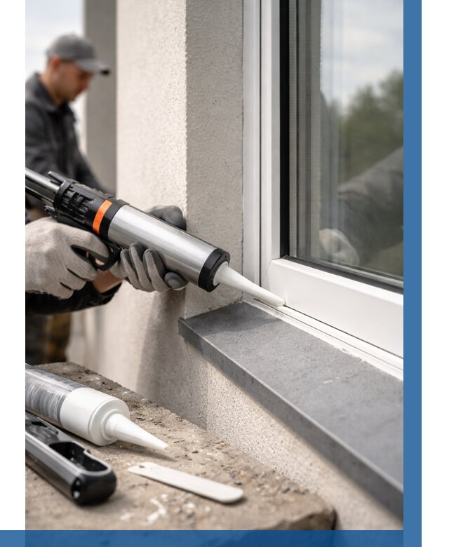Герметизация монтажных швов окон в Реутове от 676 р. | ВЫСОТНИК-Ртв