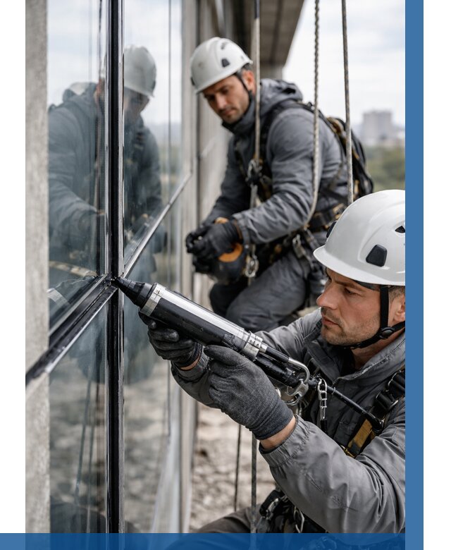 Герметизация витражных швов в Реутове от 676 р. | ВЫСОТНИК-Ртв