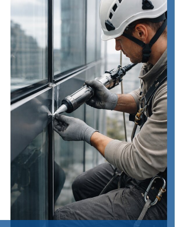 Герметизация стыков витража в Реутове от 1249 р. | ВЫСОТНИК-Ртв