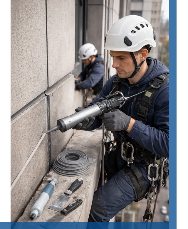 Герметизация деформационных швов фасада в Реутове от 728 | ВЫСОТНИК-Ртв