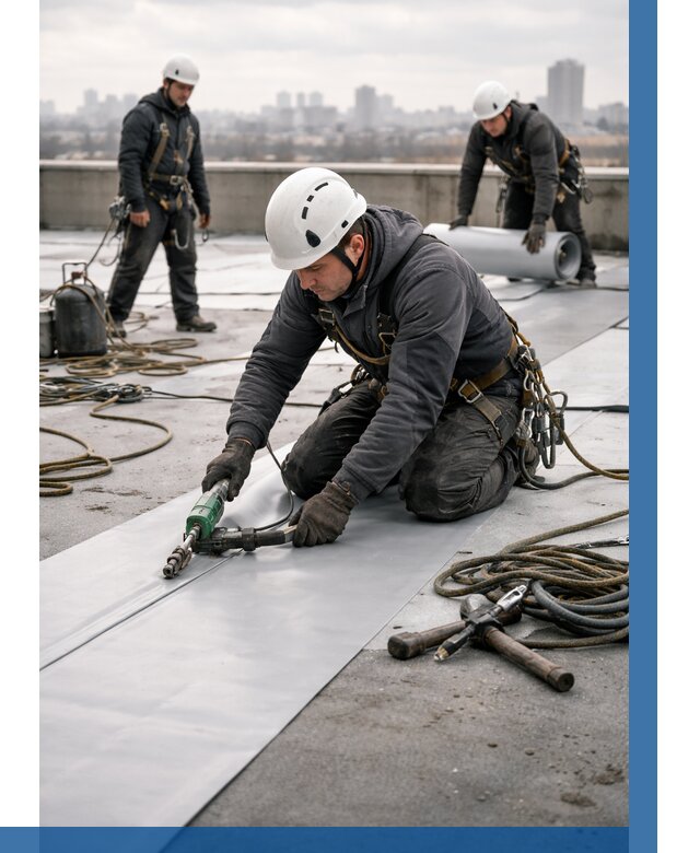 Ремонт мембранной кровли в Реутове от 1873 р./м2 | ВЫСОТНИК-Ртв