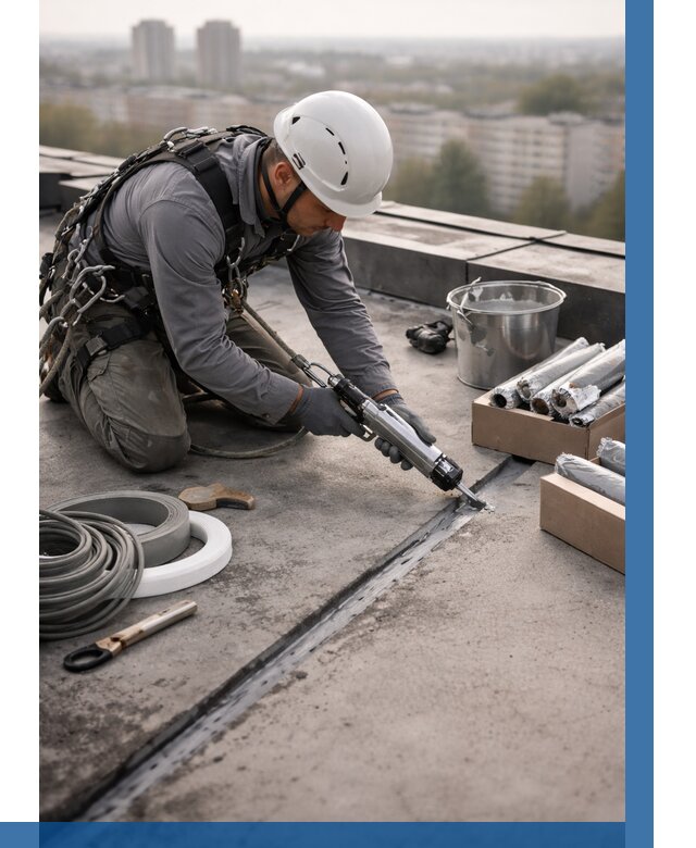 Герметизация швов кровли в Реутове от 468 р./м2 | ВЫСОТНИК-Ртв