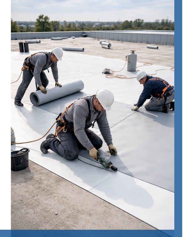 Монтаж мембранной кровли под ключ в Реутове от 1249 р. | ВЫСОТНИК-Ртв