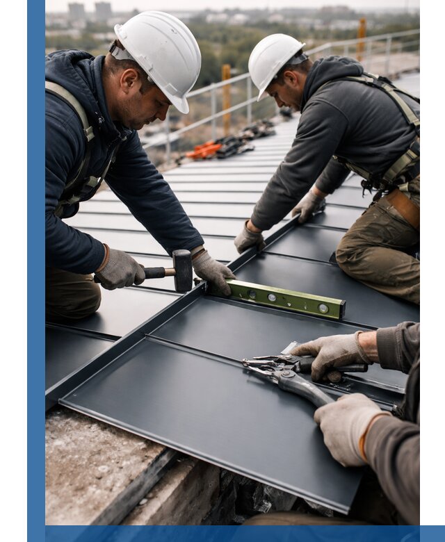 Монтаж фальцевой кровли в Реутове для промышленных зданий