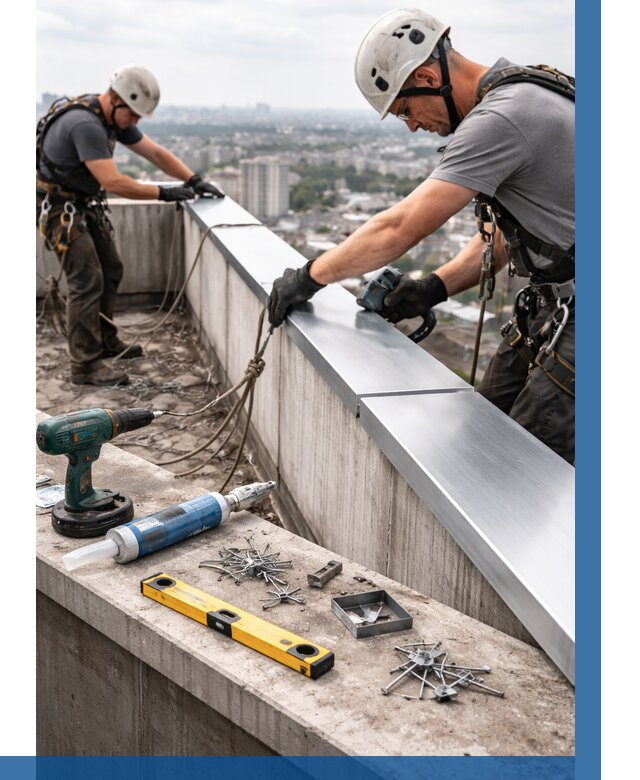 Монтаж парапетных крышек в Реутове от 833 р. | ВЫСОТНИК-Ртв