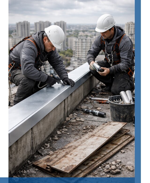 Замена парапетных крышек под ключ в Реутове от 1249 р. | ВЫСОТНИК-Ртв