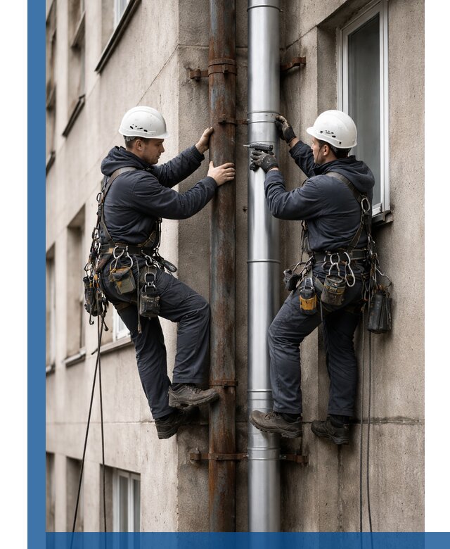 Замена водосточных труб в Реутове: монтаж и демонтаж под ключ