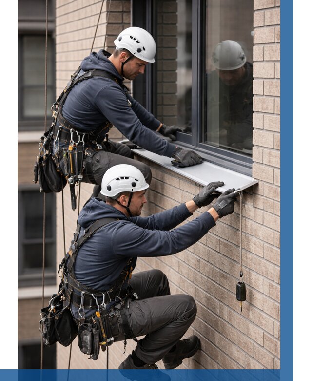 Монтаж оконных отливов под ключ в Реутове от 3642 р. | ВЫСОТНИК-Ртв