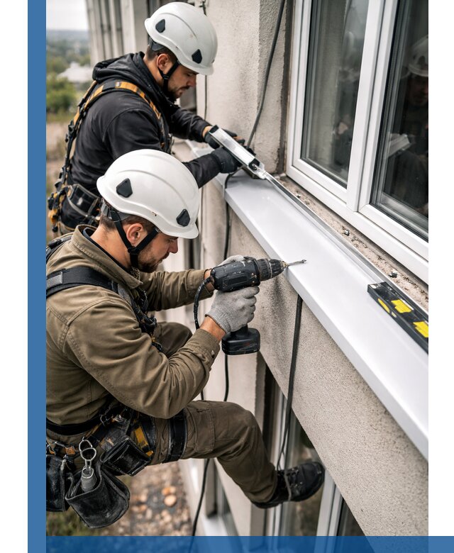 Профессиональный монтаж оконных отливов и отведения воды в Реутове