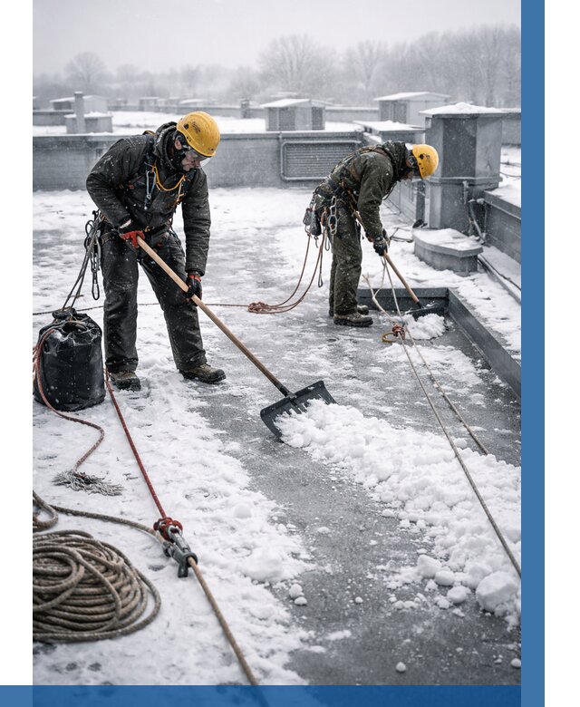 Очистка крыши от снега в Реутове от 7805 р. | ВЫСОТНИК-Ртв