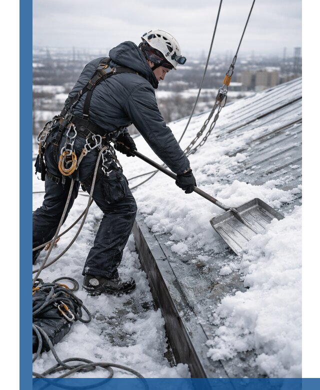 Профессиональная очистка кровли от снега и наледи в Реутове