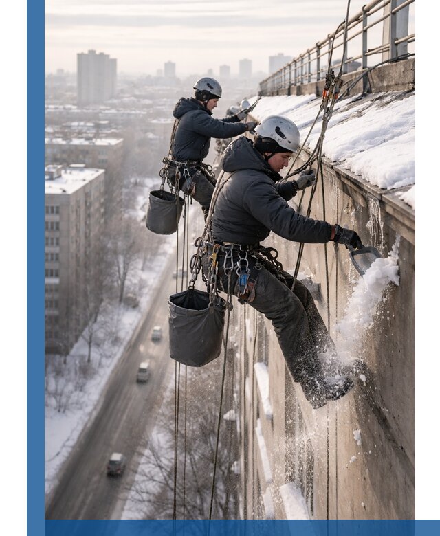 Очистка карнизов от снега в Реутове профессионально и безопасно