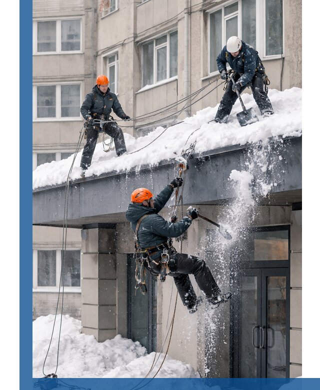 Безопасная очистка навесов от снега в Реутове круглогодично