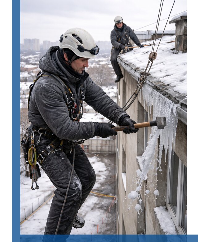 Сбивание и удаление сосулек с крыши в Реутове безопасно