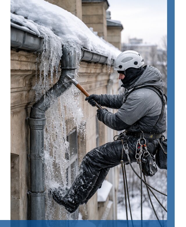 Очистка водостоков от льда в Реутове от 3642 р. | ВЫСОТНИК-Ртв