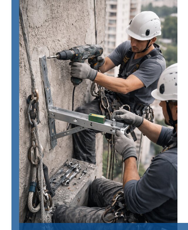 Установка кронштейнов кондиционера и крепежа в Реутове