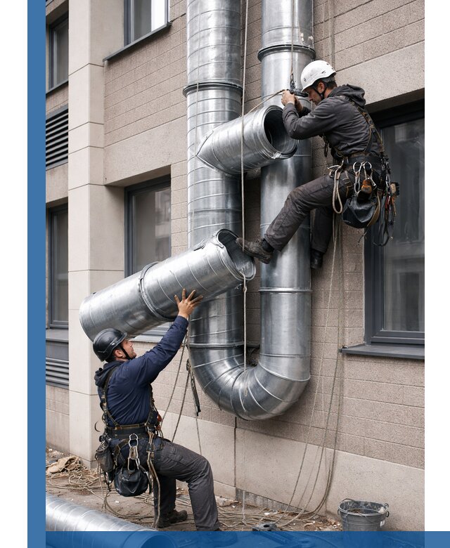 Монтаж фасадных воздуховодов в Реутове с герметизацией и крепежом
