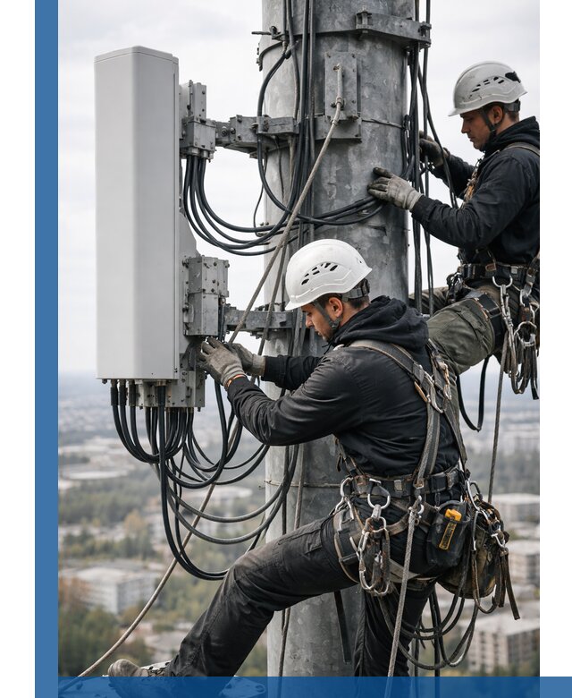 Монтаж оборудования связи на мачте в Реутове с пусконаладкой