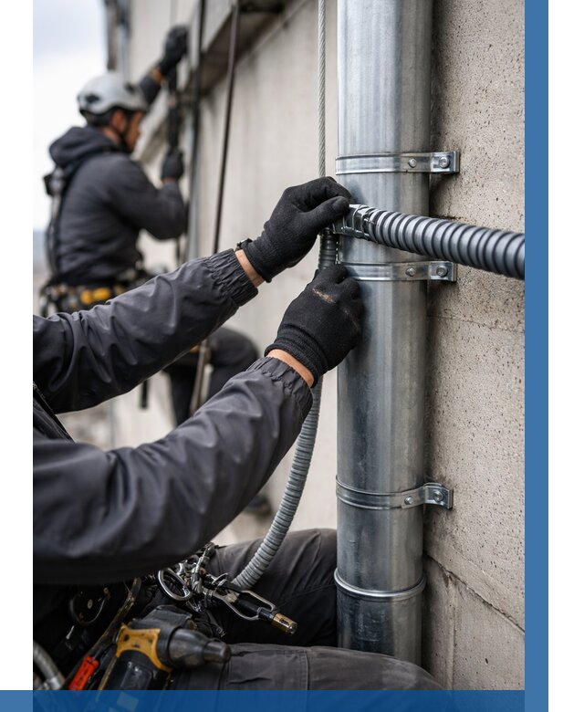 Монтаж гофры для кабеля в Реутове от 312 р. | ВЫСОТНИК-Ртв