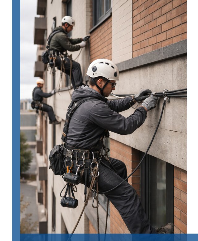 Крепление кабеля на фасаде монтаж и крепеж в Реутове