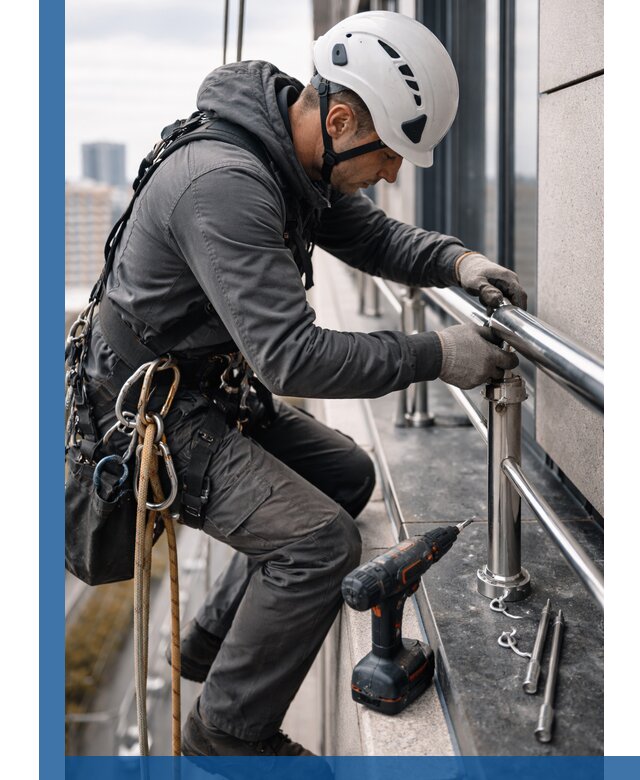 Монтаж ограждений на высоте в Реутове для зданий и конструкций