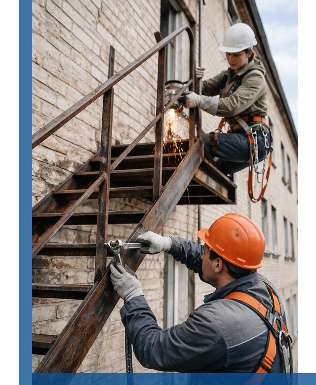 Ремонт и восстановление пожарных лестниц с выездом в Реутове