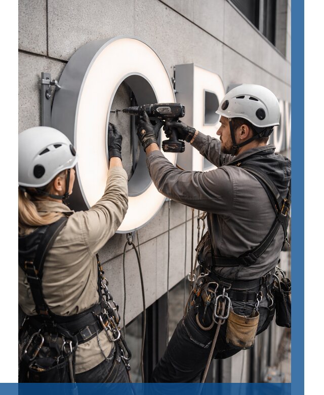 Монтаж световых букв в Реутове от 3122 р. под ключ ВЫСОТНИК-Ртв