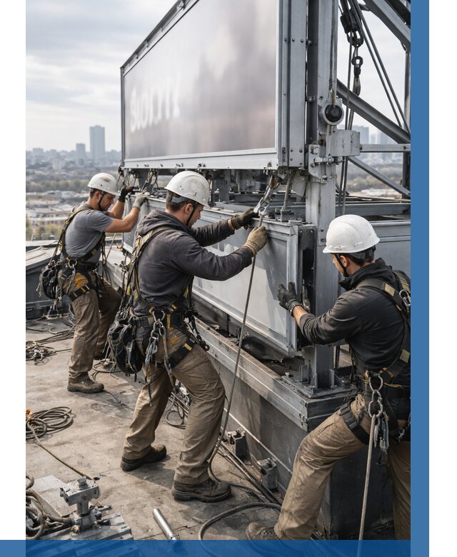 Монтаж крышной рекламной конструкции в Реутове от 62442 р.|ВЫСОТНИК-Ртв