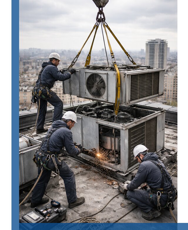 Демонтаж крышной установки в Реутове любой сложности